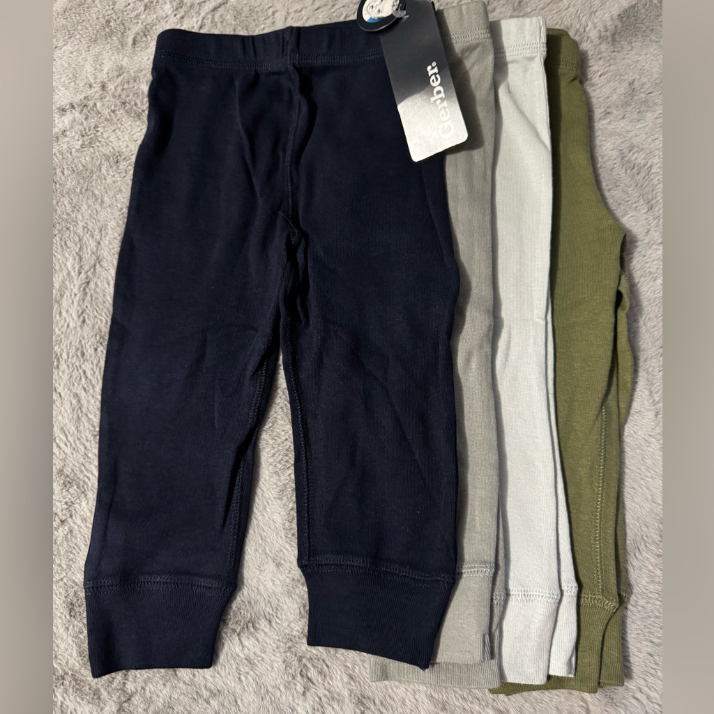 Gerber Baby 4 Pack Pants Set - Navy, Gray, Olive